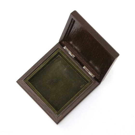 Image 1 of Vintage-Holzkiste mit silbernem geprägtem Deckel von Renato Bassoli, 1960