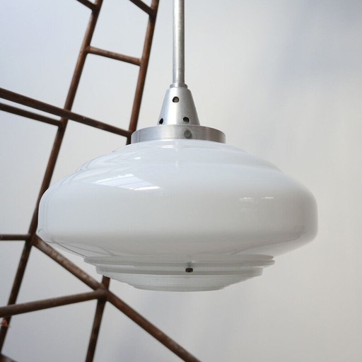 Zweifarbige Opalglasaufhängung, Holophan, Frankreich 1950