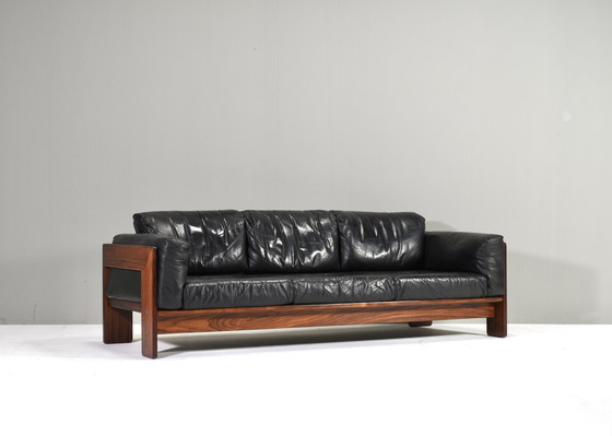 Image 1 of BASTIANO Sofa aus schwarzem Leder von Afra und Tobia Scarpa für KNOLL - Italien, 1962