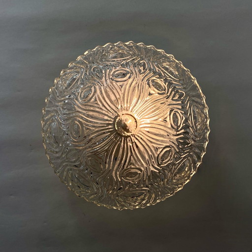 Kleine Wandleuchte Deckenleuchte Dickes Glas 1970 1980 Seventies Eighties