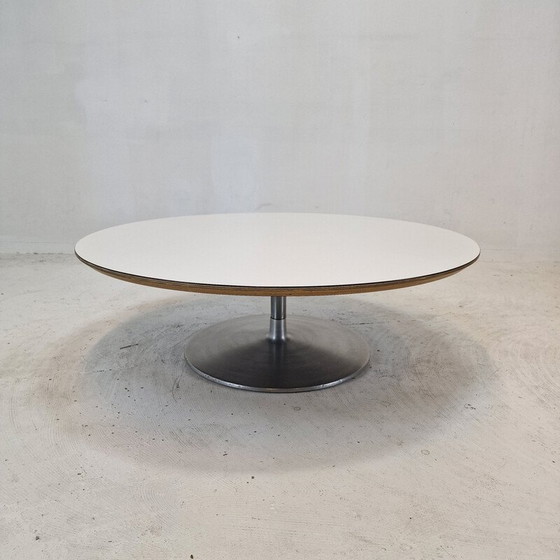Image 1 of Vintage "Circle" Couchtisch aus Holz und Metallplatte von Pierre Paulin für Artifort, 1960