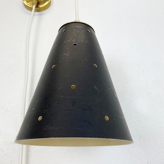 Image 1 of Minimalistische verstellbare Wandlampe aus Messing, Italien 1960er Jahre