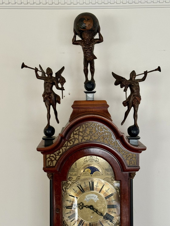 Image 1 of Schöne klassische große Standing Warmink Clock mit Westminster Stroke mit Doppelkappe.