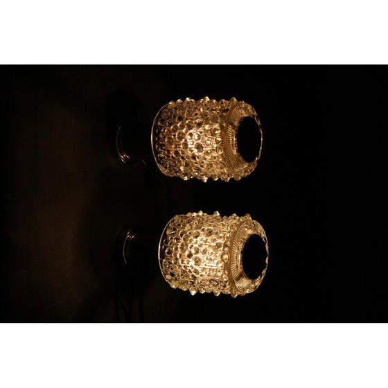 Image 1 of Paar alte Tischlampen aus Glas von Kamenicky Senov, Tschechoslowakei 1970