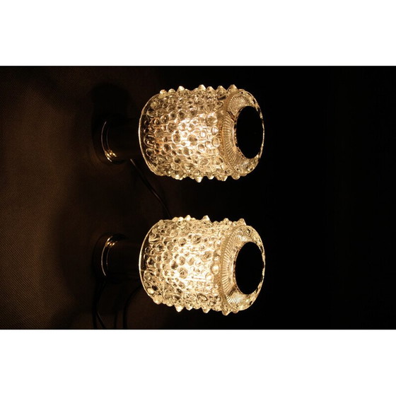 Image 1 of Paar alte Tischlampen aus Glas von Kamenicky Senov, Tschechoslowakei 1970