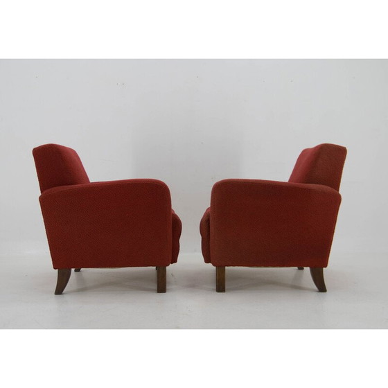 Image 1 of Paar Vintage Art Deco Stoffsessel von Halabala für UP Zavody, 1930