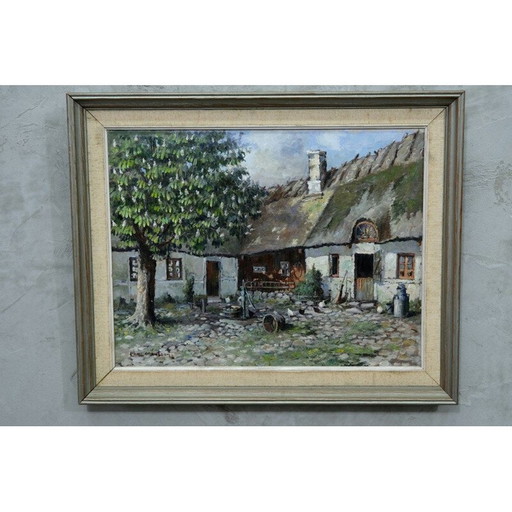 Vintage Ölgemälde auf Leinwand von Carl Månsson, 1930