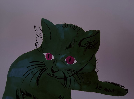 Image 1 of Andy Warhol: "Grüne Katze, ca. 1954".