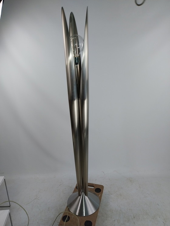 Image 1 of 1 X Gebürsteter Edelstahl Stehleuchte Tuttle Made in Italy 1990'S