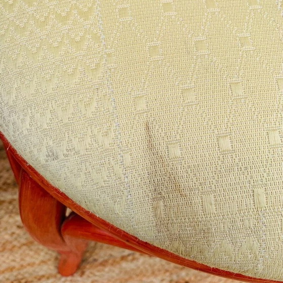 Image 1 of Paar Vintage-Stühle aus rotem Rattan und Stoff