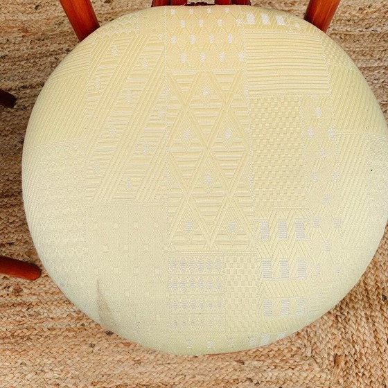 Image 1 of Paar Vintage-Stühle aus rotem Rattan und Stoff