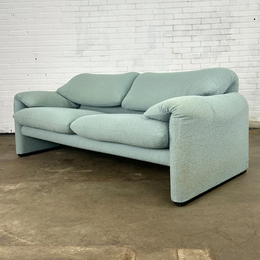 Türkis Cassina Maralunga 2 Sitz Sofa von Vico Magistretti