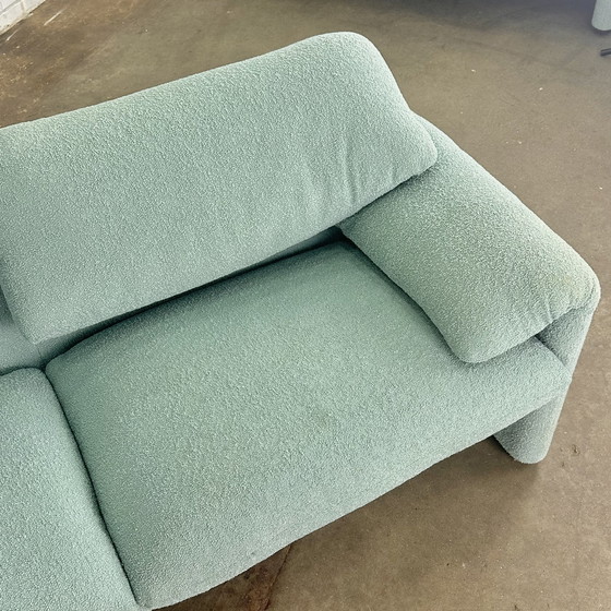 Image 1 of Türkis Cassina Maralunga 2 Sitz Sofa von Vico Magistretti