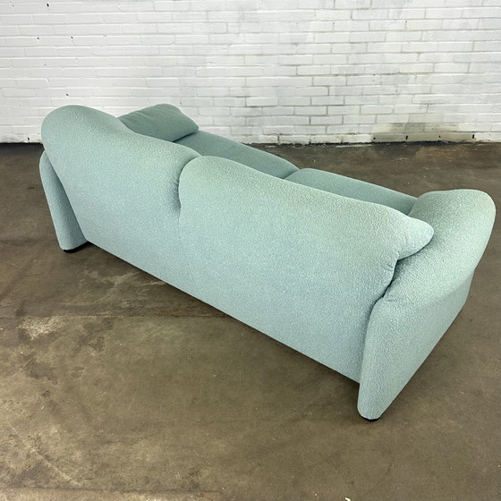 Image 1 of Türkis Cassina Maralunga 2 Sitz Sofa von Vico Magistretti