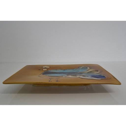 Mid-Century Vogel Wand Keramik, Tschechoslowakei 1950er Jahre