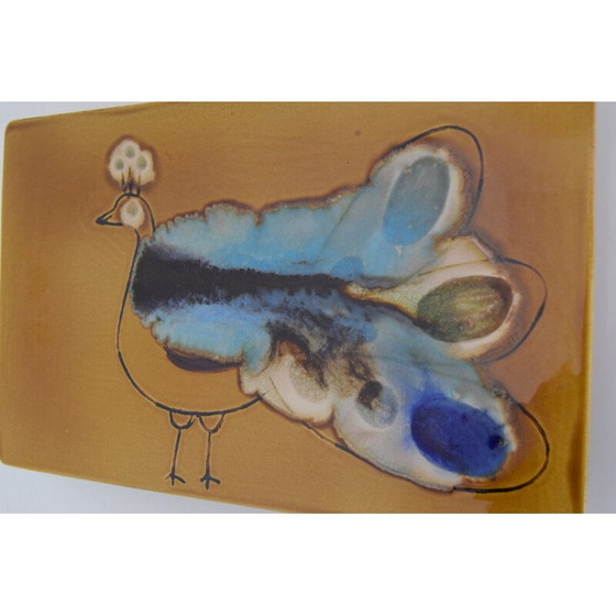 Image 1 of Mid-Century Vogel Wand Keramik, Tschechoslowakei 1950er Jahre