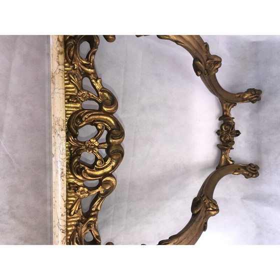 Image 1 of Vintage-Konsole aus vergoldetem Holz und Marmor