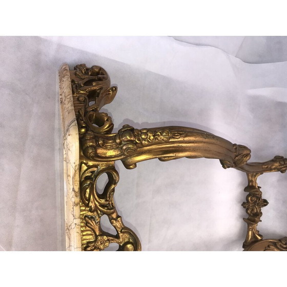 Image 1 of Vintage-Konsole aus vergoldetem Holz und Marmor