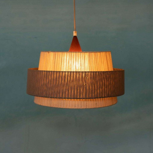 Japandi Schwedische 1960er Hängelampe, vintage böhmische Lampe