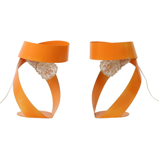 Image 1 of Abstrakte orangefarbene Tischlampen