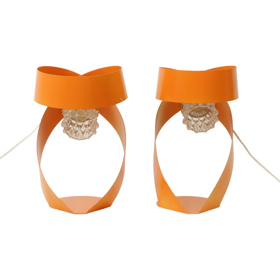 Image 1 of Abstrakte orangefarbene Tischlampen