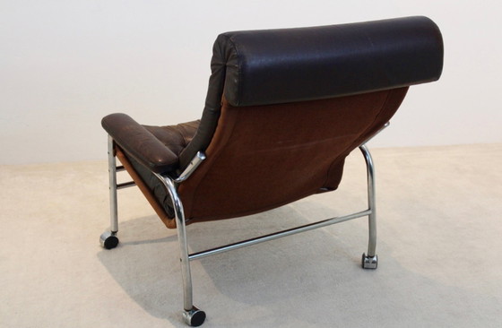 Image 1 of Paar Noboru Nakamura 'Bore' Leder-Lounge-Stühle