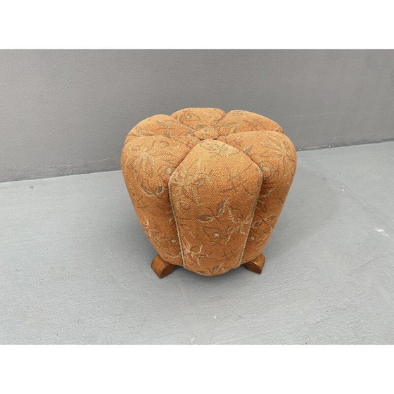 Image 1 of Art Deco-Pouffe von Jindřich Halabala, Tschechoslowakei 1950er Jahre