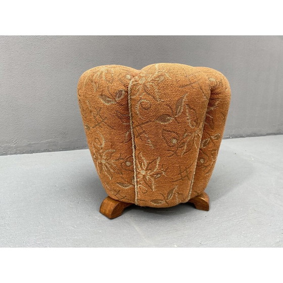 Image 1 of Art Deco-Pouffe von Jindřich Halabala, Tschechoslowakei 1950er Jahre