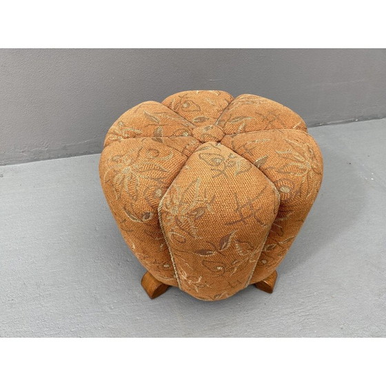 Image 1 of Art Deco-Pouffe von Jindřich Halabala, Tschechoslowakei 1950er Jahre