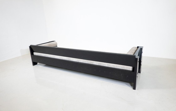 Image 1 of Modernistisches Sofa / Daybed, Schwarzes Holz und Stoff, 1960er