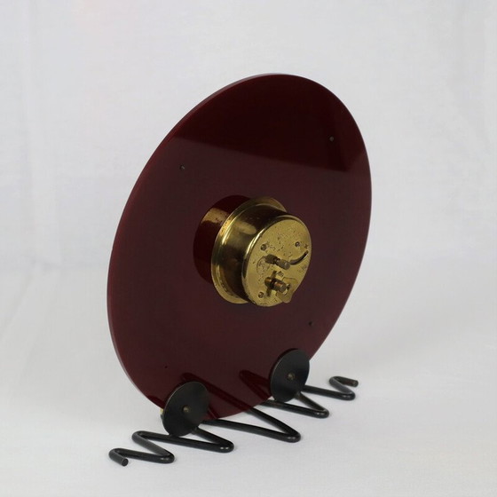 Image 1 of Alte Bayard-Uhr aus rot-weiß-goldenem Bakelit, 1960
