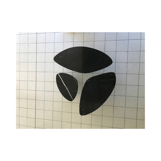 Image 1 of Satz von 3 Tischen aus schwarzem Marmor - 1980er