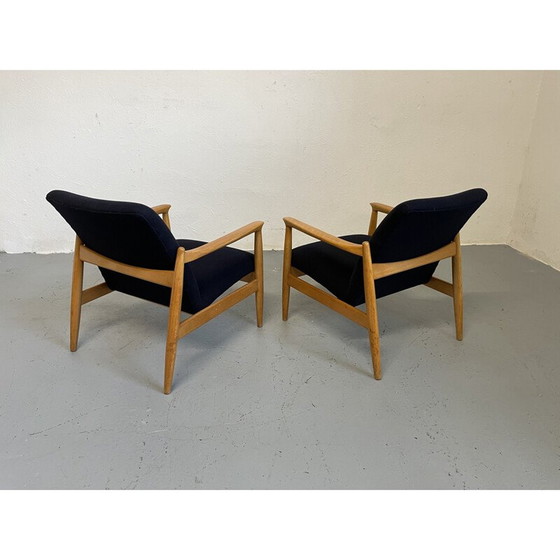 Image 1 of Ein Paar Sessel aus Wollstoff und Holz von Edmund Homa für GFM