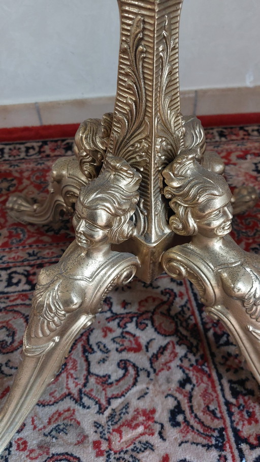 Italienisch verziert Guss Messing und Onyx Marmor Garderobe Hutablage