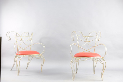 Skulpturale Vintage Armlehnstühle von Andre Dubreuil für Cecotti, 2er Set