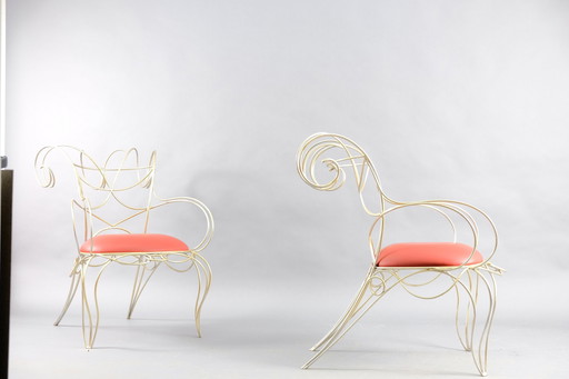 Skulpturale Vintage Armlehnstühle von Andre Dubreuil für Cecotti, 2er Set