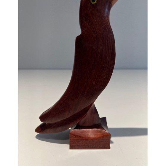 Image 1 of Vintage Tukan aus exotischem Holz und Glasaugen, Frankreich 1970