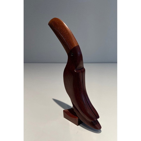 Image 1 of Vintage Tukan aus exotischem Holz und Glasaugen, Frankreich 1970