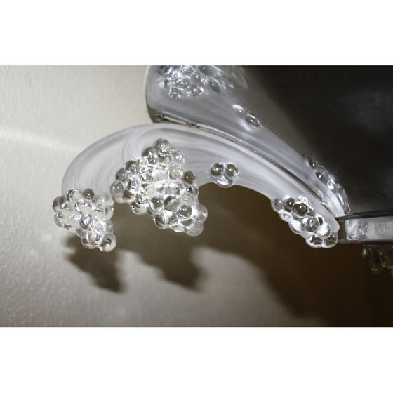 Image 1 of Art-Deco-Hängeleuchte aus Glas und Metall für Ezan, Frankreich 1920er Jahre