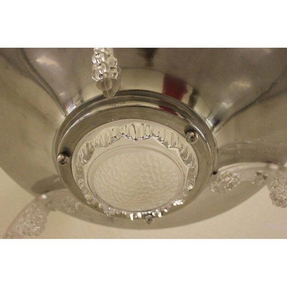 Image 1 of Art-Deco-Hängeleuchte aus Glas und Metall für Ezan, Frankreich 1920er Jahre