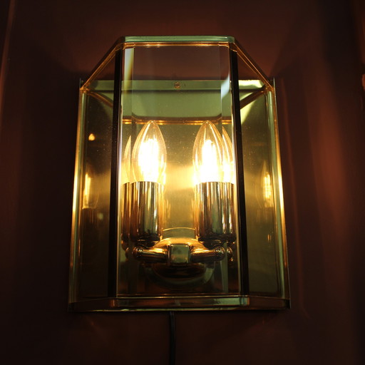 Vintage Wandlampe aus Rauchglas