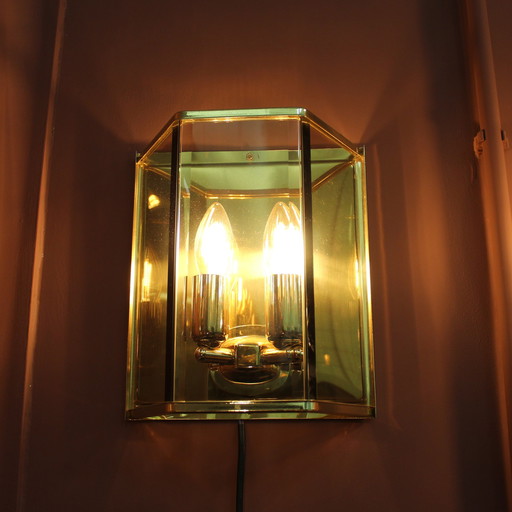 Vintage Wandlampe aus Rauchglas