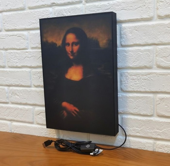 Image 1 of Wandleuchte - Led Leuchtreklame - Mona Lisa - Leonardo Da Vinci - 2000