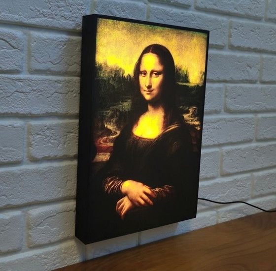 Image 1 of Wandleuchte - Led Leuchtreklame - Mona Lisa - Leonardo Da Vinci - 2000