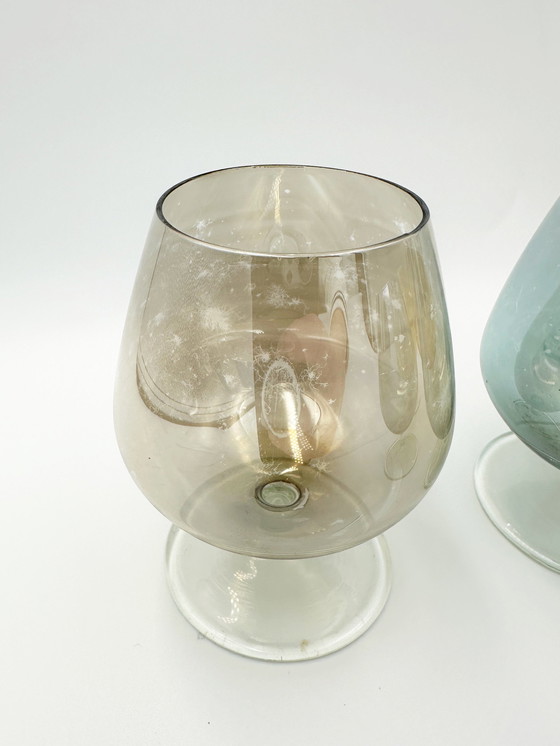 Image 1 of 1950er Jahre Pastell Cognac Gläser X 6