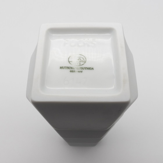 Image 1 of HUTSCHENREUTHER Biskuitporzellan ARCHAIS Vase TRIO Heinrich FUCHS Op Art Retro