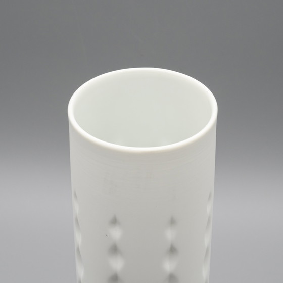 Image 1 of HUTSCHENREUTHER Biskuitporzellan ARCHAIS Vase TRIO Heinrich FUCHS Op Art Retro