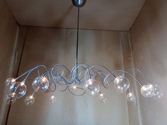 Image 1 of Harco Loor Designlampe, große Blasen, 14 kristallklare Glühbirnen 