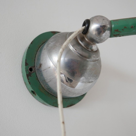 Image 1 of Vintage Teleskopische schwedische lackierte ausziehbare industrielle Wandlampe, 1950er Jahre
