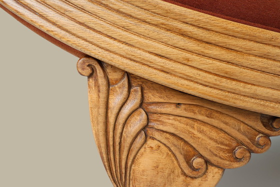 Image 1 of Französisches handgeschnitztes Eichenbett im Empire-Stil